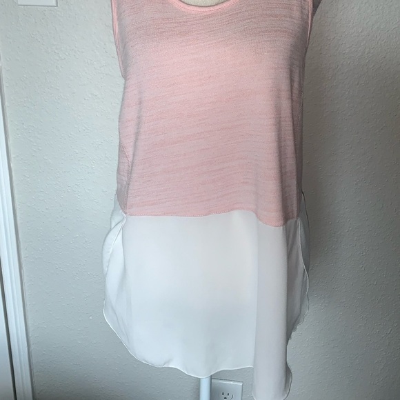 NWT Stitch Fox RD Style Felda Mixed Material Zipper Back Knit Top Size XS Pink - Picture 2 of 5